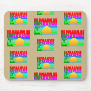 Retro Hawaii Sunset Beach Muismat