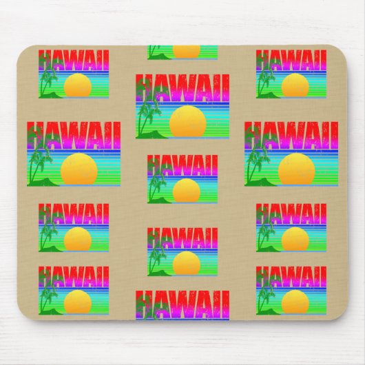 Retro Hawaii Sunset Beach Muismat (Voorkant)