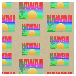 Retro Hawaii Sunset Beach Stof