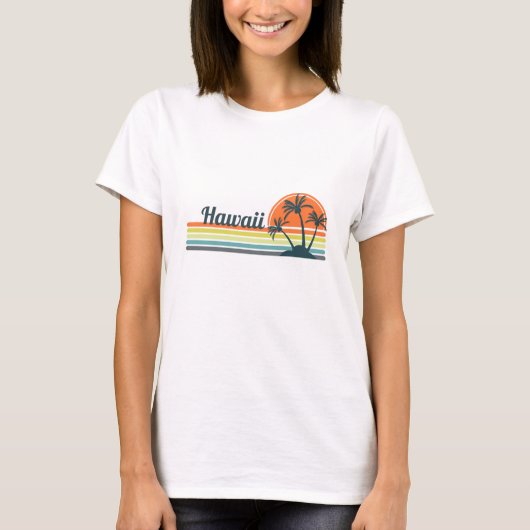 Retro Hawaii Sunset T-shirt (Voorkant)