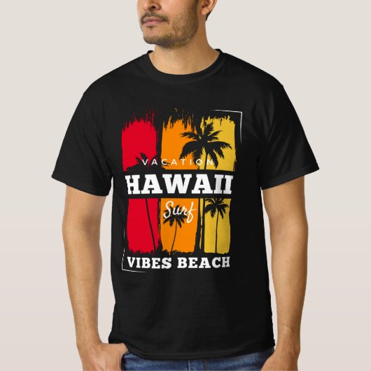 Retro Hawaii Vibes Beach Surf T-shirt (Voorkant)