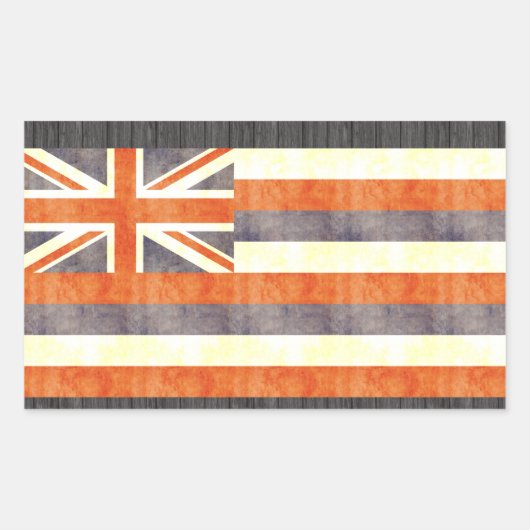 Retro Hawaii Vlag Rechthoekige Sticker (Voorkant)