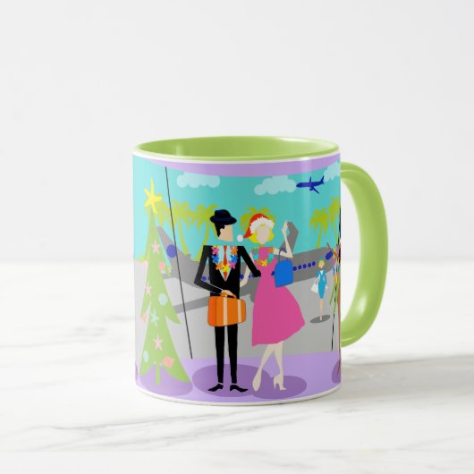 Retro Hawaiiaanse Mok van Kerstmis (Voorkant rechts)