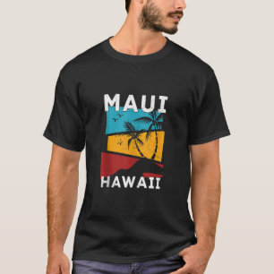 Retro Hawaiiaanse zomervakantie Palmbomen Maui Haw T-shirt