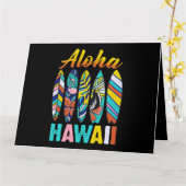 Retro Hawaiian Aloha Hawaii Grappige Zomer Familie Kaart (Gele Bloem)