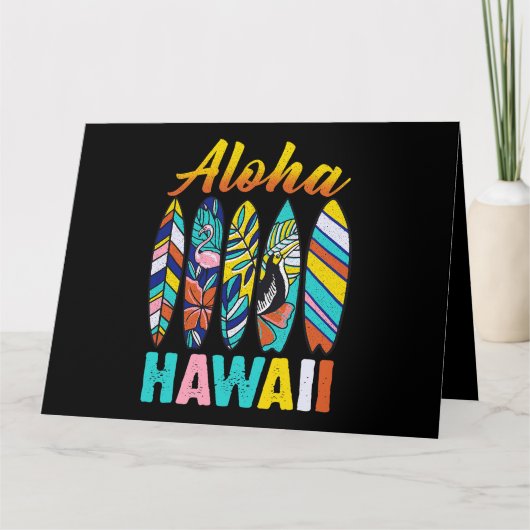 Retro Hawaiian Aloha Hawaii Grappige Zomer Familie Kaart (Voorkant)