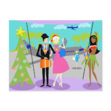 Retro Hawaiian Christmas Briefkaart