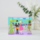 Retro Hawaiian Christmas Briefkaart (Staand voorkant)
