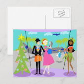 Retro Hawaiian Christmas Briefkaart (Voorkant / Achterkant)