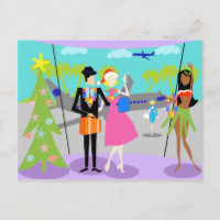 Retro Hawaiian Christmas Briefkaart