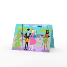 Retro Hawaiian Christmas Kaart