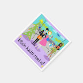 Retro Hawaiian Christmas wegwerp servetten (Hoek)