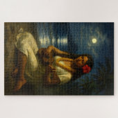 Retro Hawaiian Girl & Ukulele On A Moonlit Beach Legpuzzel (Horizontaal)