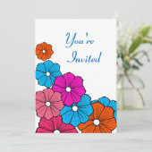 Retro Hawaiian Hawaii Luau Party Uitnodigingen (Staand voorkant)