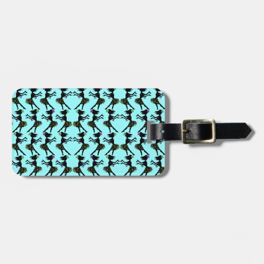 Retro Hawaiian Hula Dance Luggage Label Bagagelabel (Voorkant horizontaal)