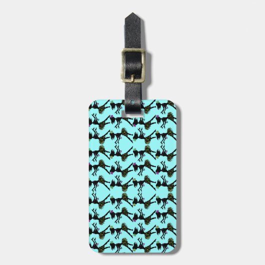 Retro Hawaiian Hula Dance Luggage Label Bagagelabel (Voorkant verticaal)