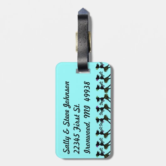 Retro Hawaiian Hula Dance Luggage Label Bagagelabel (Achterkant verticaal)