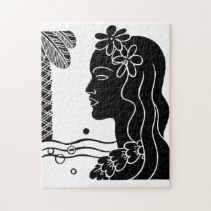 Retro Hawaiian Hula Girl Legpuzzel
