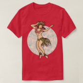 Retro Hawaiian Hula Meisje Dancer T-shirt (Design voorkant)