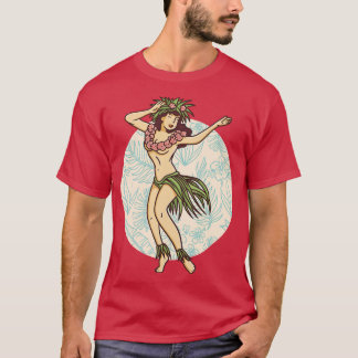 Retro Hawaiian Hula Meisje Dancer T-shirt