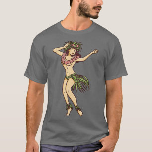 Retro Hawaiian Hula Meisje Danser 1 T-shirt