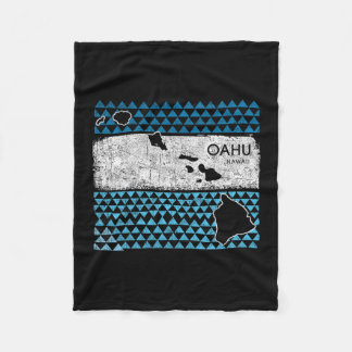 Retro Hawaiian Island Oahu Hawaii Volcano Vacation Fleece Deken