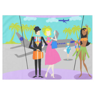 Retro Hawaiian Kerstalfablecloth Tafelkleed