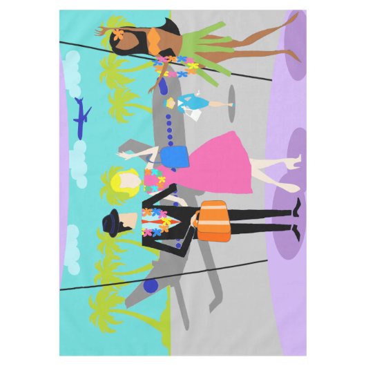 Retro Hawaiian Kerstalfablecloth Tafelkleed (Voorkant)