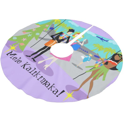 Retro Hawaiian kerstboomrok Kerstboom Rok (Gekanteld)