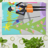 Retro Hawaiian Kerstkeukenhanddoeken Theedoek (Gevouwen)