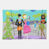 Retro Hawaiian Kerstkeukenhanddoeken Theedoek (Horizontaal)
