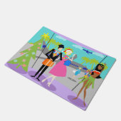 Retro Hawaiian-kerstklep Deurmat (Schuin)