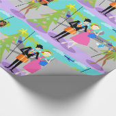 Retro Hawaiian kerstpapier Cadeaupapier (Hoek)