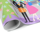 Retro Hawaiian kerstpapier Cadeaupapier (Rol Hoek)