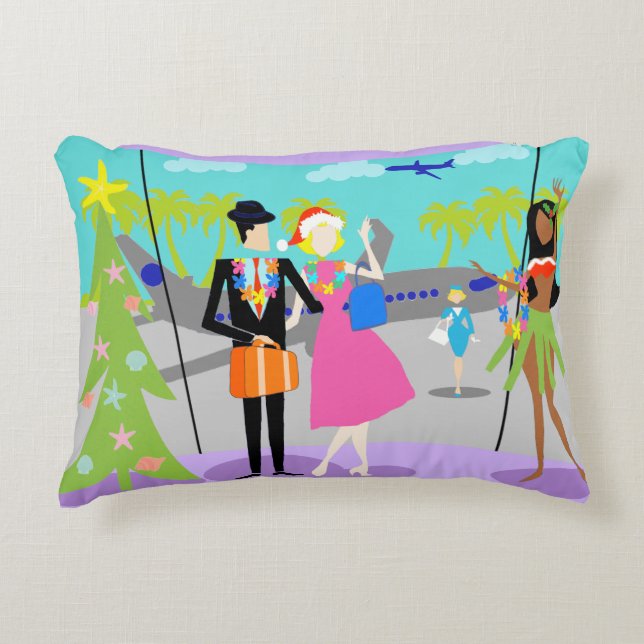 Retro Hawaiian-kerstpiloot Decoratief Kussen (Voorkant)