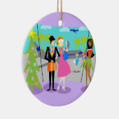 Retro Hawaiian kerstversiering Keramisch Ornament (Rechts)