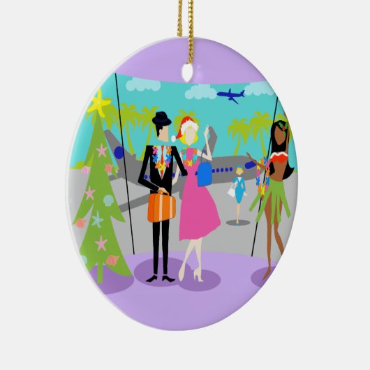  Retro Hawaiian kerstversiering Keramisch Ornament (Rechts)