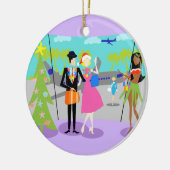 Retro Hawaiian kerstversiering Keramisch Ornament (Links)