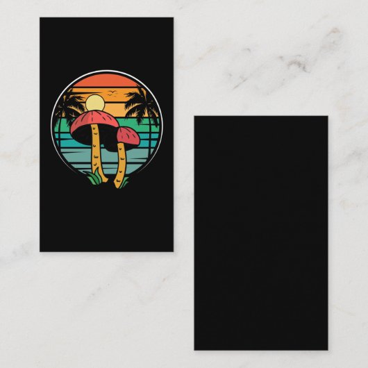 Retro Hawaiian Mushroom Sunset Visitekaartje (Voorkant / Achterkant)