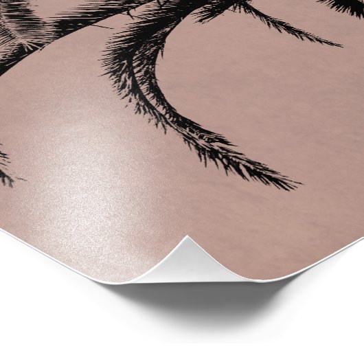 Retro Hawaiian Palm Tree -  palmSjabloon Foto Afdruk (Hoek)