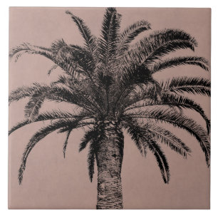 Retro Hawaiian Palm Tree - palmSjabloon Tegeltje