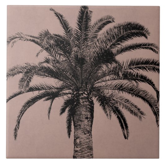 Retro Hawaiian Palm Tree - palmSjabloon Tegeltje (Voorkant)