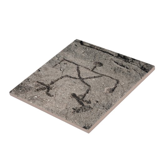 Retro Hawaiian Petroglyph - Petroglyphs Tegeltje (Zijkant)