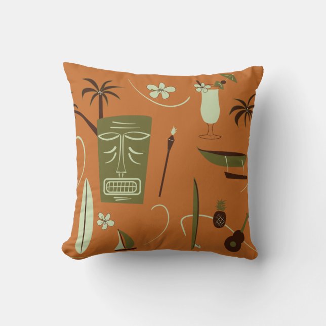 Retro Hawaiian Pillow -  Hawaii Kussen (Voorkant)
