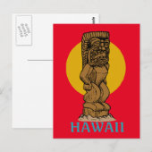 Retro Hawaiian Tiki Briefkaart (Voorkant / Achterkant)