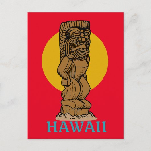 Retro Hawaiian Tiki Briefkaart (Voorkant)