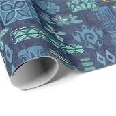 Retro Hawaiian Tiki Icons Cadeaupapier (Rol Hoek)