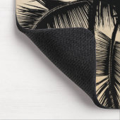 Retro Hawaiian Tropical Palm Tree Silhouette Black Muismat (Hoek)