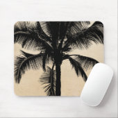 Retro Hawaiian Tropical Palm Tree Silhouette Black Muismat (Met muis)