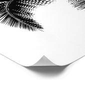 Retro Hawaiian Tropical Palm Tree Silhouette Black Poster (Hoek)